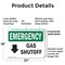 Signmission Gas Shutoff (Down Arrow) With Symbol, 24 in W x Rectangle, Plastic OS-2PACK-EM-P-1824-L-10387 - alternate 7